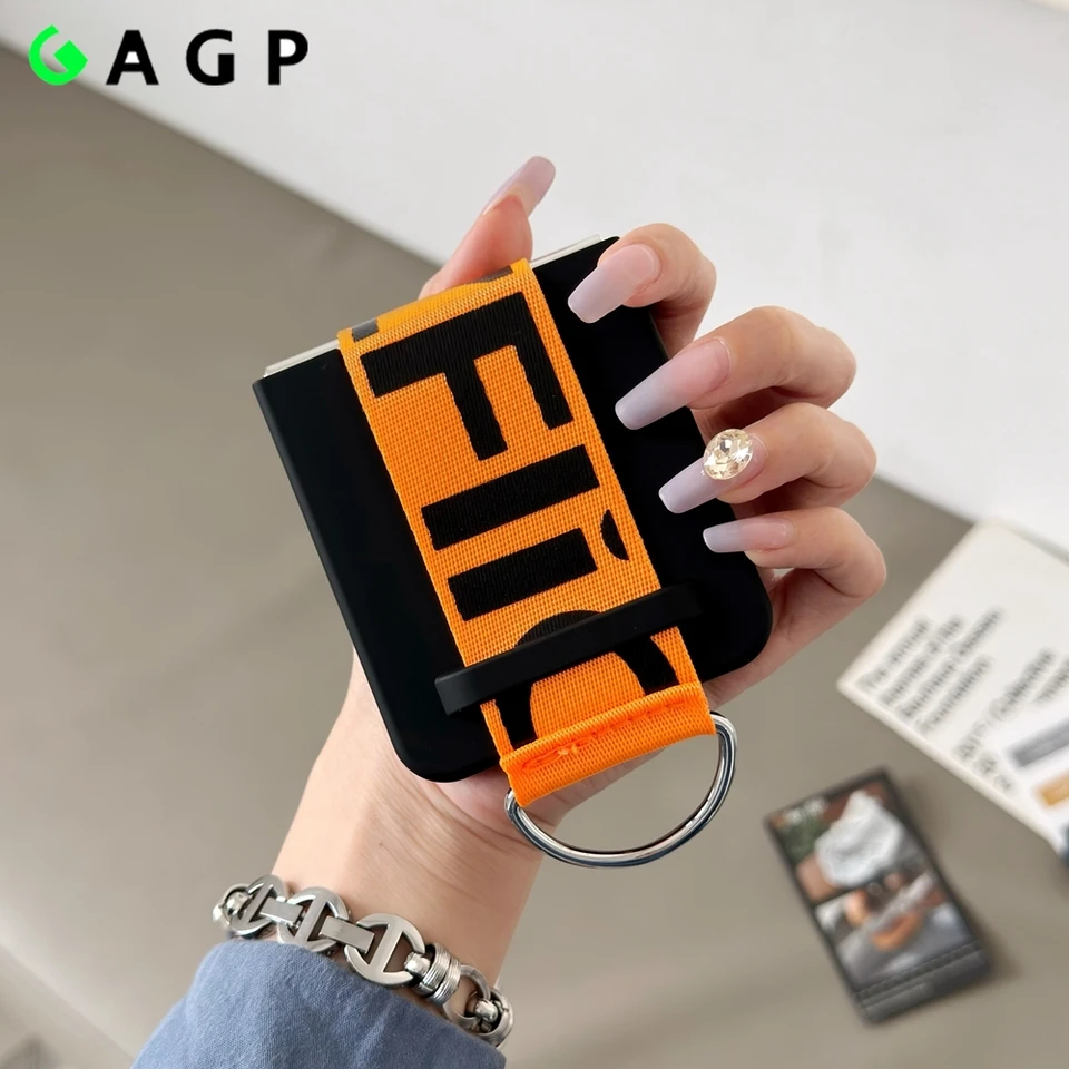 Luxusné puzdro na držiak prsteňa na zápästie pre samsung galaxy z flip 6 5 štíhly matný pre Samsung Z Flip 3 4 5 6 Flip6 Flip5 prípady kryt