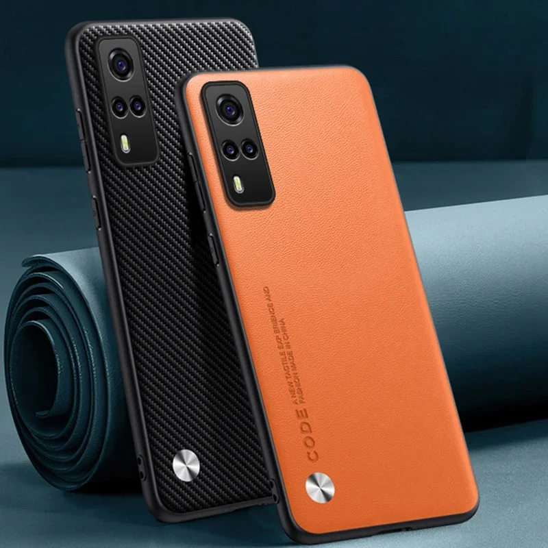 Luxusné puzdro na kožu pre Vivo Y31 Y51 Y51S Y53S 4G Zadný kryt matný silikónový ochrana telefónu pre Vivo Y53S 5G Y51A Coque