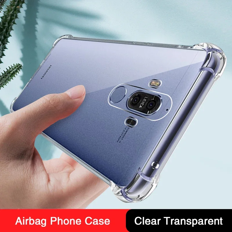 Luxusné puzdro na telefón airbag pre huawei mate9 mate 9 pro 9pro Soft Clear Coque Coque Silikone Shockproof Thin thin Transparent Funda