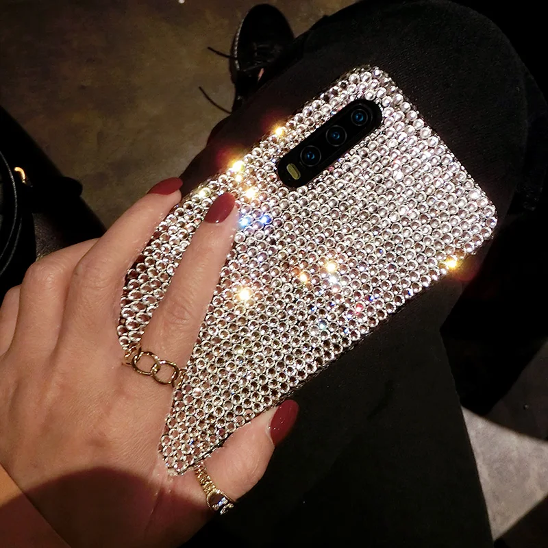 Luxusné trblietky Bling Crystal Diamond Puzdro pre Huawei P50 P40 P30 P20 PRO LITE NOVA 5T Y7A Mate 40 30 20 P SMART 2021 Kryt