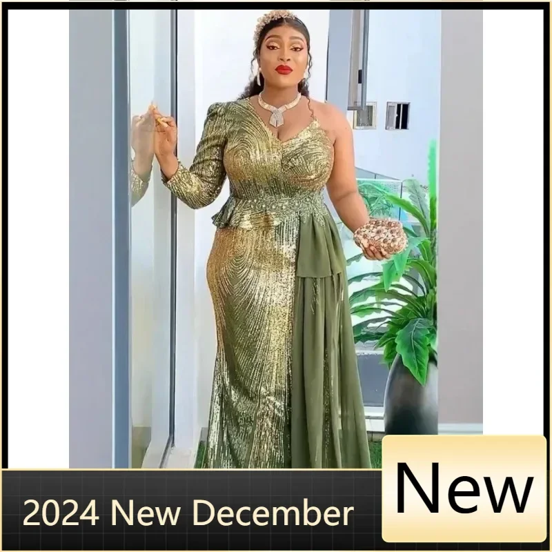 Luxusné večierky Večerné šaty Flitry morská panna Elegantné ženy Svadobné šaty Sexy Bodycon Long Rúch 2025 Novoročné oblečenie