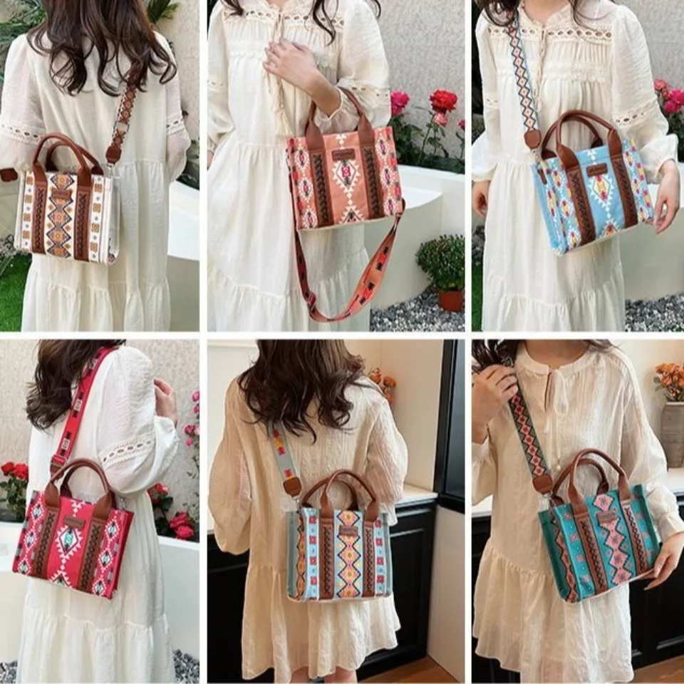 Luxusné vinobranie žien kabelky Čemiánska veľká kapacita retro ramenná taška Crossbody Bag nakupovanie boho západná kabelka pre ženy