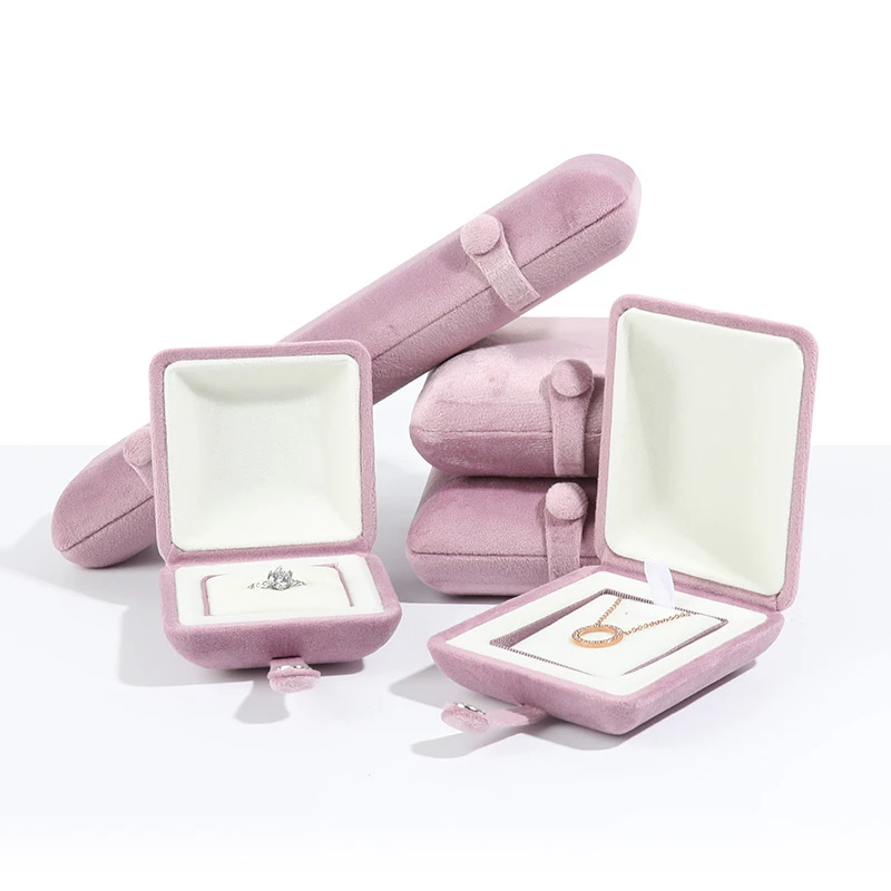 Luxusné zamatové šperky Dvojité otvorené svadobné šperky Storage Storage Pearl Rings Náušnice Náušnice Zhromažďovanie Butka Puzdro