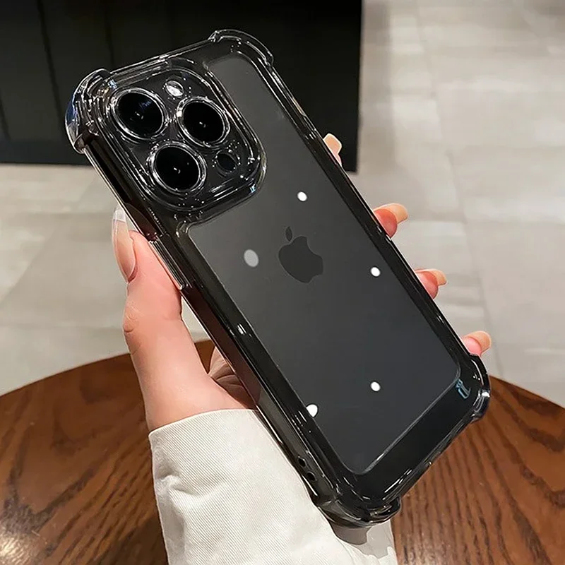 Luxusné čisté puzdro na šokom pre iPhone 15 16 14 13 12 11 Pro Max xr xs SE 7 8 Plus priehľadný nárazník Silikón TPU