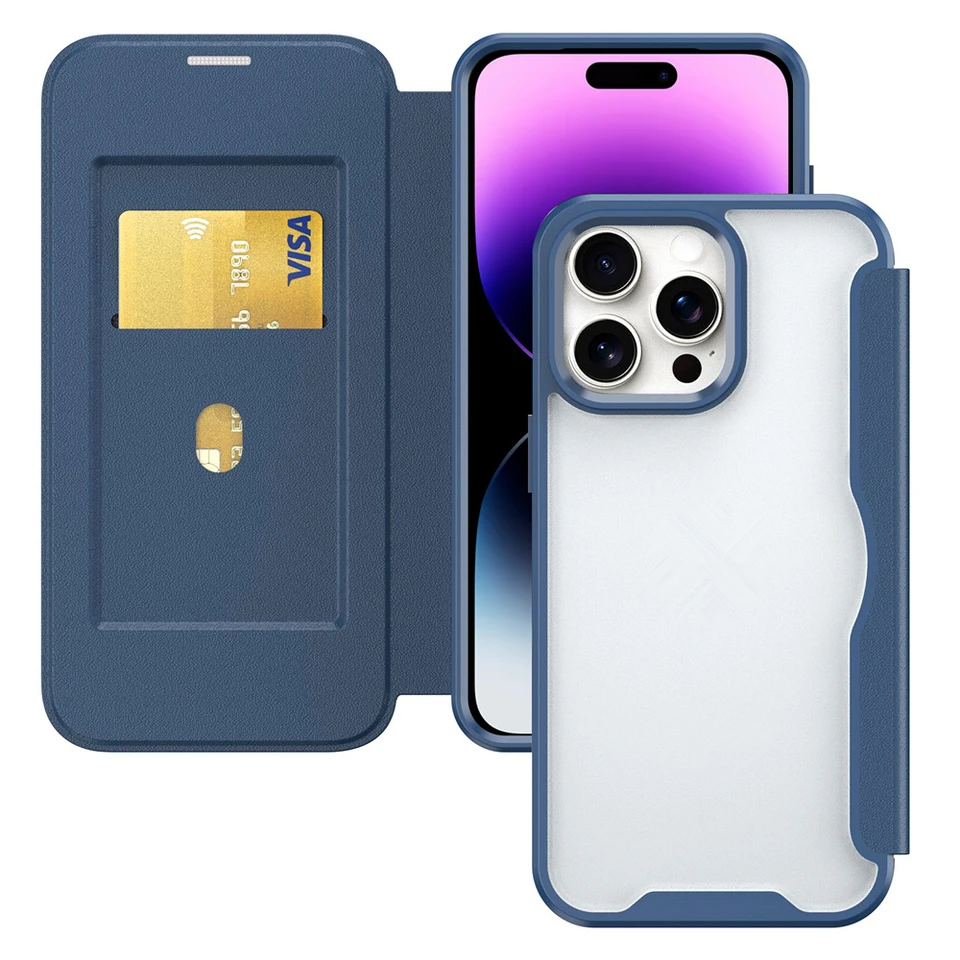 Luxusné číre TPU Base Magnetic Flip Case pre iPhone 15 Pro Max 7g 8g xr xs Max 11 12 13 Pro 14 Plus RFID Blokovanie peňaženky