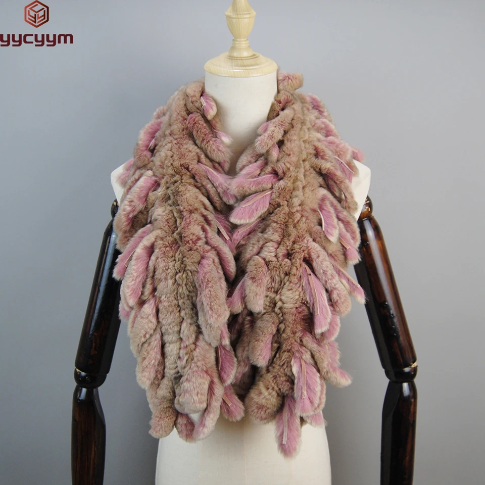 Luxusné ženy zima Real Rex Rabbit kožušina šál módna dáma 100% prírodný kožušina Tassel Tufller Winter Warm Rex Rabbit Furs Curves šatky