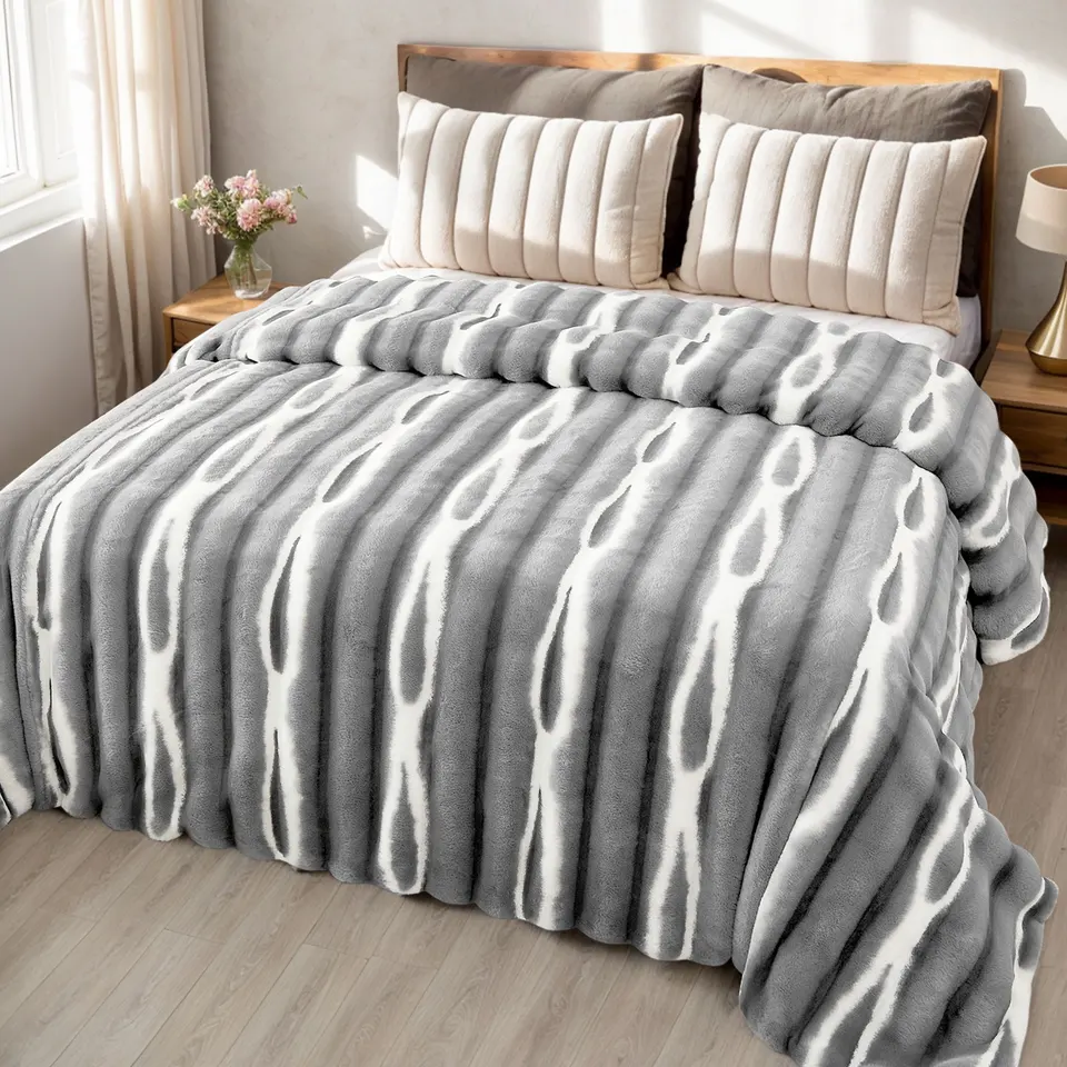 Luxusný 1 000 GSM Faux Rabbit Fur Fur Had Dela Super ťažké teplé útulné prikrývky pre posteľnú stoličku Zimná fluffy plyšový hádzanie prikrývka