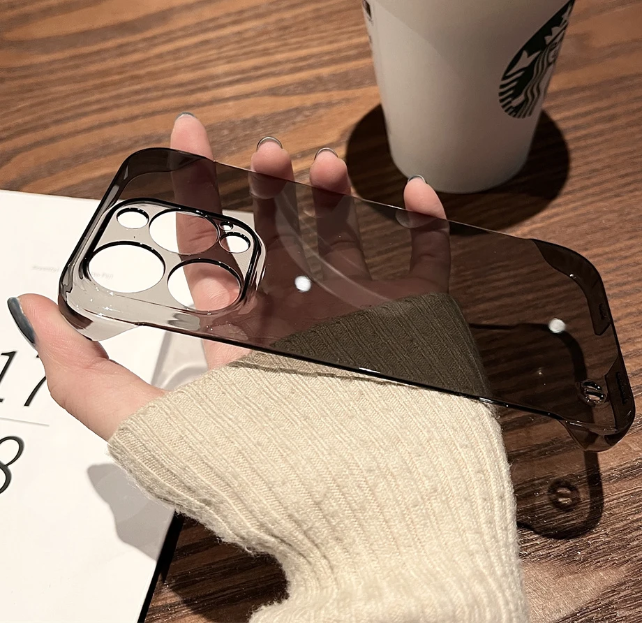 Luxusný bezpriehľadný priehľadný puzdro pre iPhone 14 13 12 11 15Pro max 12/13mini tvrdý počítač s nárazovým nárazníkom číry nárazník