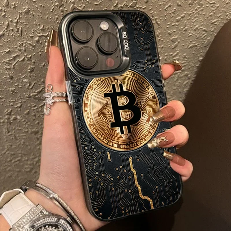 Luxusný bitcoinový telefónny puzdro pre Xiaomi Mi 14t 14 3 12T 13T Pro 11 Lite 5G NE POCO M6 F6 F5 X6 M6 Elektroplatí