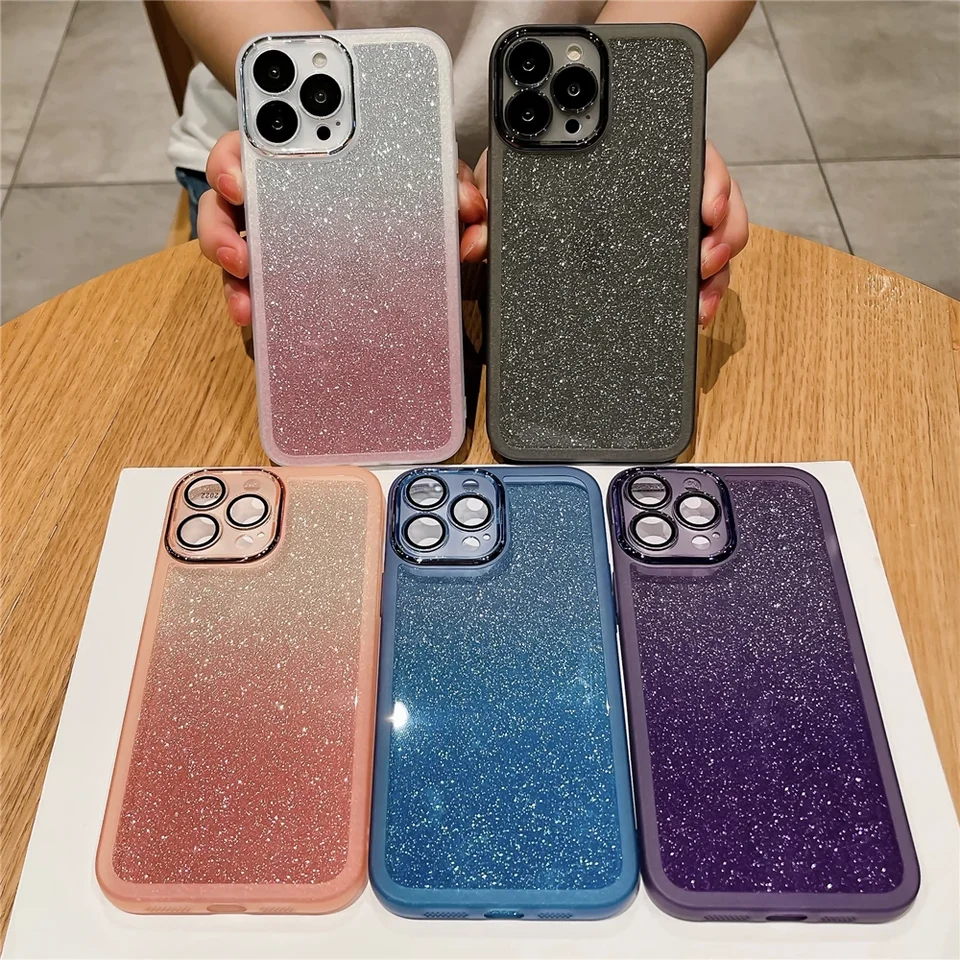 Luxusný bling trblietavý puzdro pre telefón pre Samsung M13 4G M14 M15 M33 M34 M54 5G M33 M53 M55 SOCKOPPORPOPT TRAPPRET Soft Cover