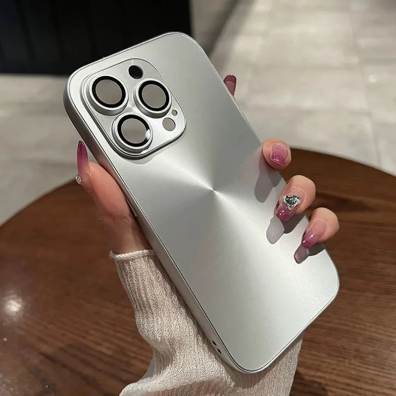 Luxusný chladný laserový puzdro pre iPhone 15 14 plus 13 12 11 Pro Max Matte 3D Aurora CD vzor pokožky Shot -Strapproof Brmmor Tvrdý kryt