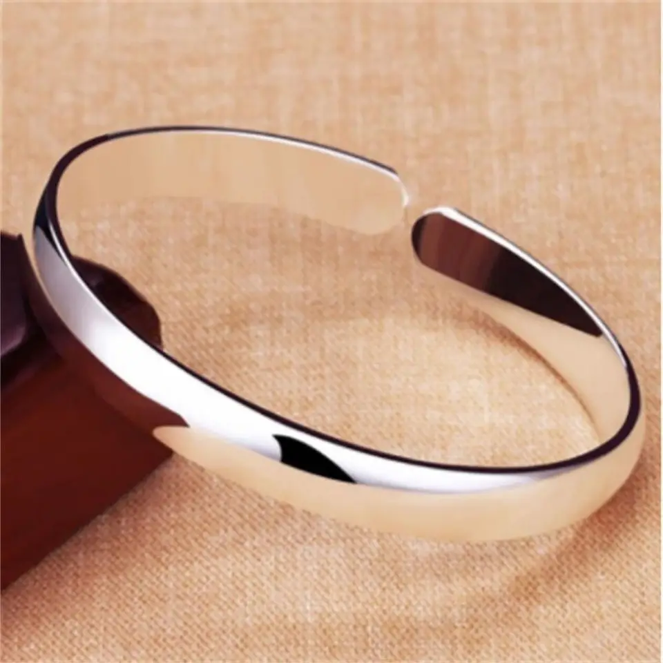 Luxusný dizajn Dámske 925 Sterling Silver Open Ústa Trušný poľský náramok módne šperky Valentines Darček Trendy