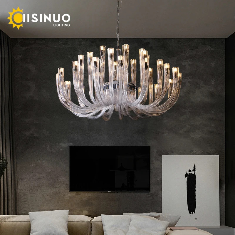 Luxusný dizajn krištáľové sklo lustr J Tube Style G9 Domov DECORA PRENODANT LAMP pre obývaciu izbu Spálňa jedáleň Vnútorné svetlo