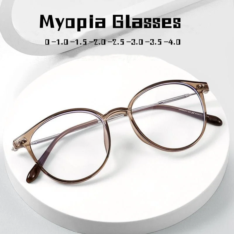 Luxusný dizajn Myopia Gularses Anti -Blue Light Computer Omatle Lopy Dámske módne predpis v blízkosti pohľadu Diopter 0 až -4.0