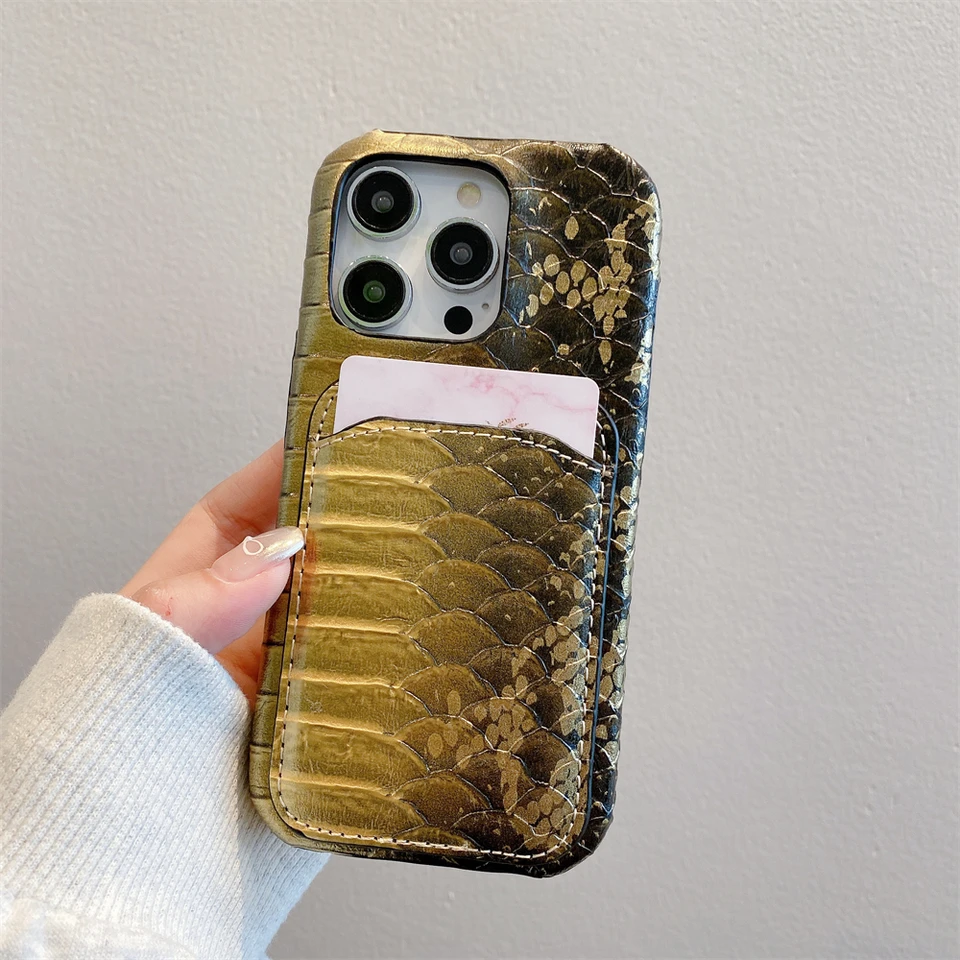 Luxusný drak hadí kožená karta držiteľa peňaženky ochrana puzdra pre iPhone 15 14 13 12 11 14 Pro Max xs xr 7 8 plus x se coque
