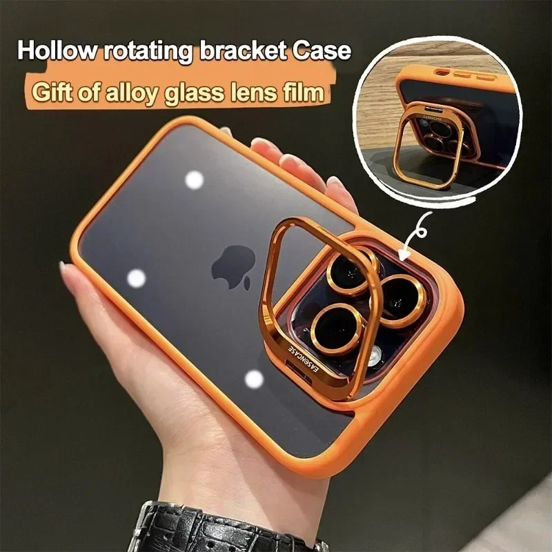 Luxusný držiak priehľadný puzdro pre telefón pre iPhone 16 15 14 13 Pro Max 16 Plus s držiteľom