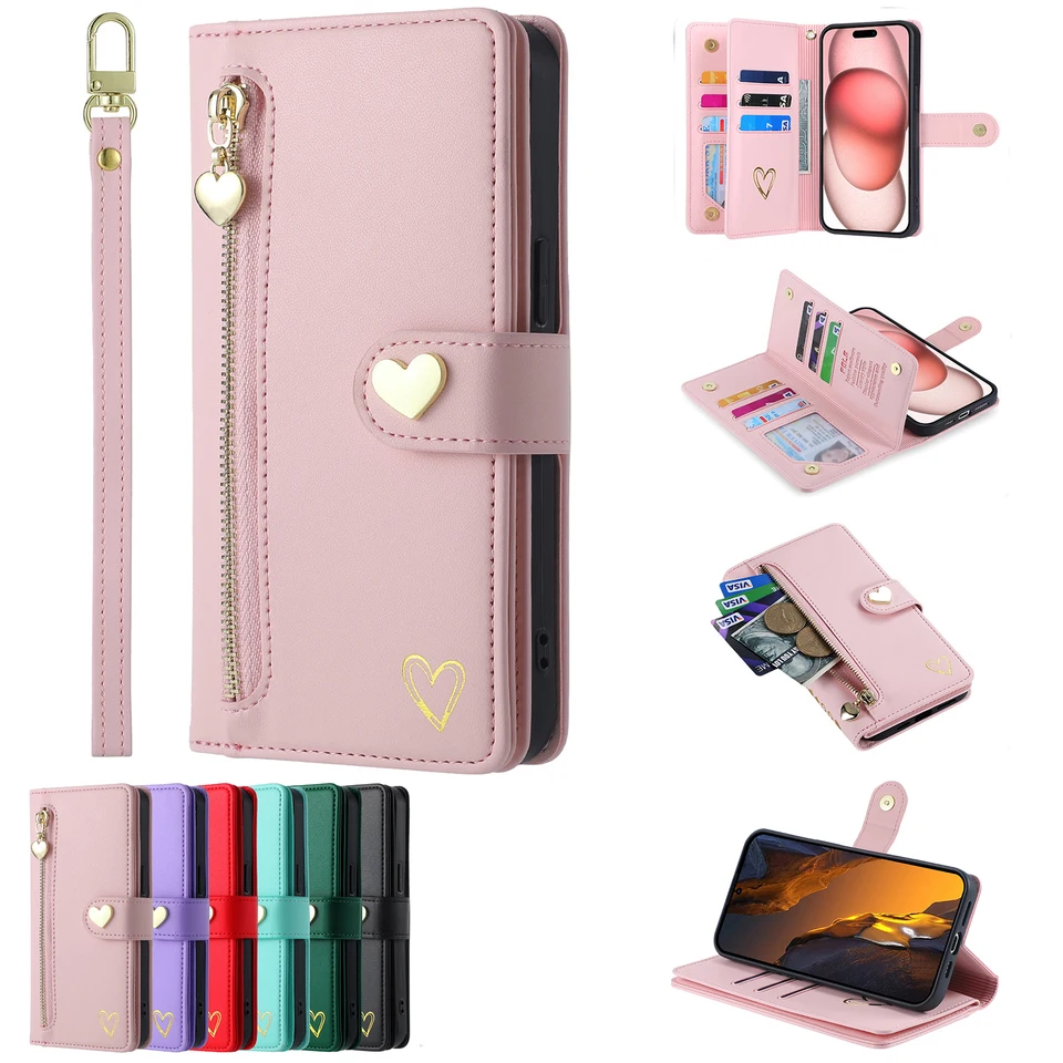 Luxusný flip zips peňaženka puzdro pre LG Stylo 5 4 Viac 9-karta kožený náramok s remienkom na kryt telefónu pre LG Velvet W30 Q70 Taška na telefón