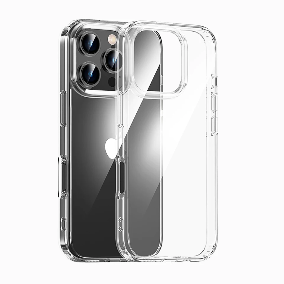 Luxusný hybridný telefón tvrdý puzdro pre iPhone 16 15 14 13 12 11 Pro xs Max x xr xr nárazový čistý pokryt Silikone Soft Shell Ultra Thin
