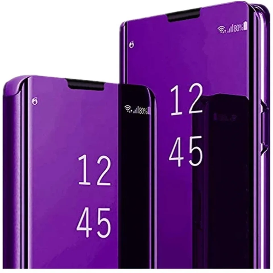 Luxusný inteligentný puzdro pre Samsung Galaxy S25 S24 S23 S22 S21 Ultra S20 S10 S9 Plus S23 FE 5G zrkadlové kožené kožené podpore