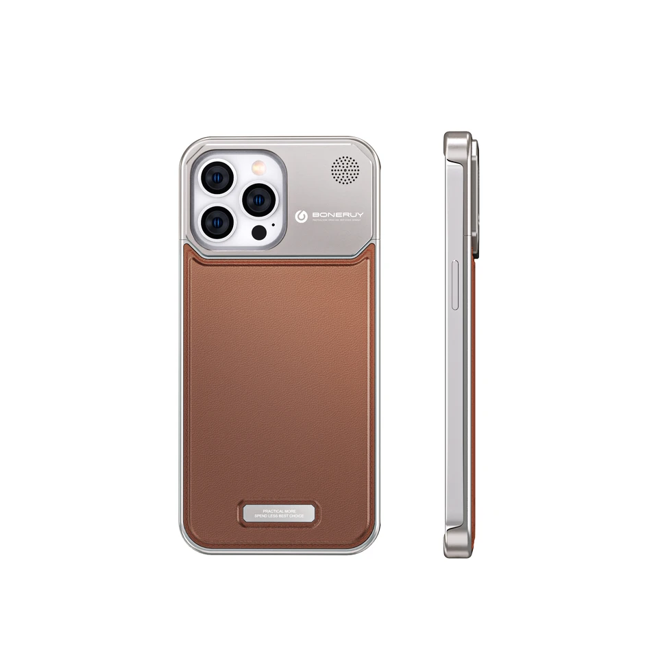 Luxusný kožený kovový hliníkový zliatinový puzdro pre iPhone 15 14 13 16 Pro Max Magnetic Aromaterapia Remless Remless Protective Cover