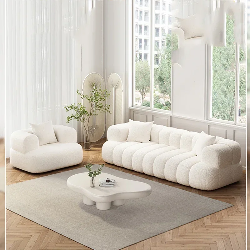 Luxusný krémová pohovka podlaha francúzsky lenivý oblak obývacej izby Nordic Lovic Modern Modern Muebles Muebles záhradný nábytok