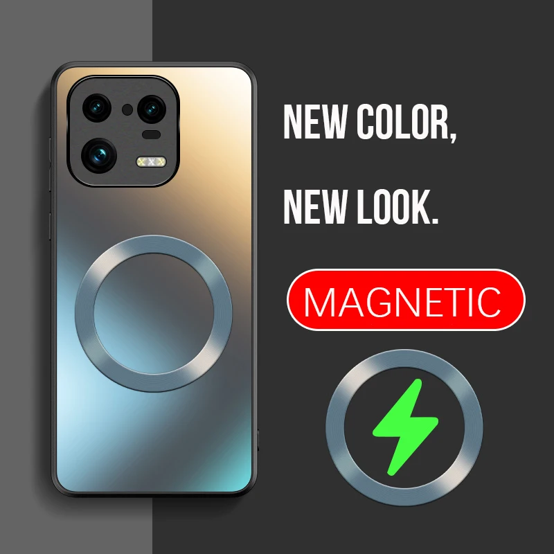 Luxusný magnetický ag kremíkový matný matný puzdro pre xiaomi mi 14 13 13T 12T 11 10 POCO F3 F4 F5 Pro Camera Len Protect Cover
