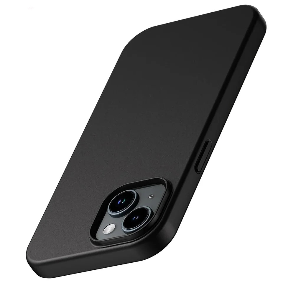 Luxusný matný silikónový mäkký puzdro pre iPhone 16 15 14 plus 13 12 Mini 11 Pro xs Max x xr SE 7 8 plus ultra tenký pevný čierny kryt