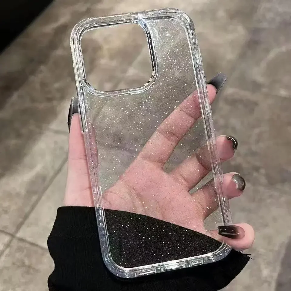 Luxusný priehľadný trblietavý Starry Sky Patterner Puzdro pre iPhone 16 Pro Max 15 14 13 12 11 XR xs x 7 8 plus SE 2022 kryt