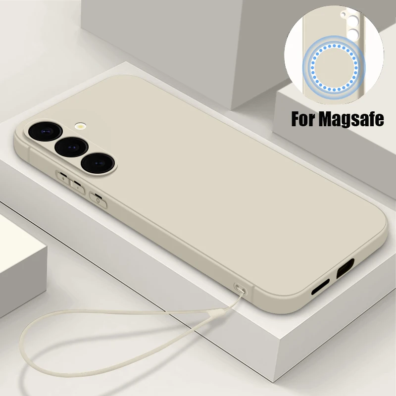 Luxusný puzdro na magnetický telefón pre Samsung Galaxy S25 S24 S23 S22 Ultra Plus S21 S24 FE Puzdro pre Magsafe Wireless Soft Cover Cover