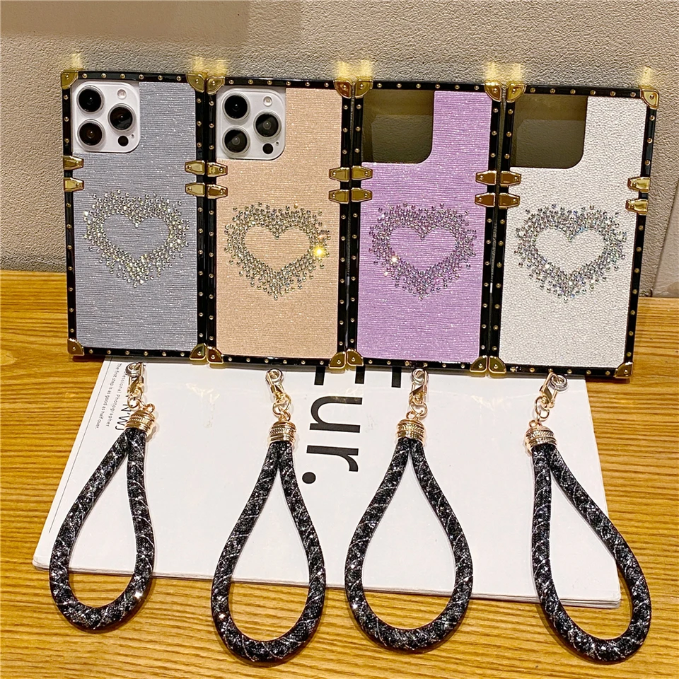Luxusný retro so mäkkým telefónom Love Heart Glitter Diamond Case pre Xiaomi Redmi Poznámka 13 PRO 5G 13C POZNÁMKA 12 PRO 12C 11 PRO 10C 8 9