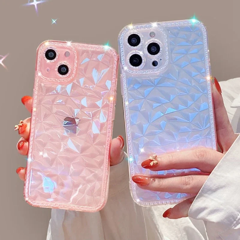 Luxusný trblietavý diamant Priehľadné puzdro pre telefón pre iPhone 14Pro max 13 12 11 xs max xr x 7 8 8.