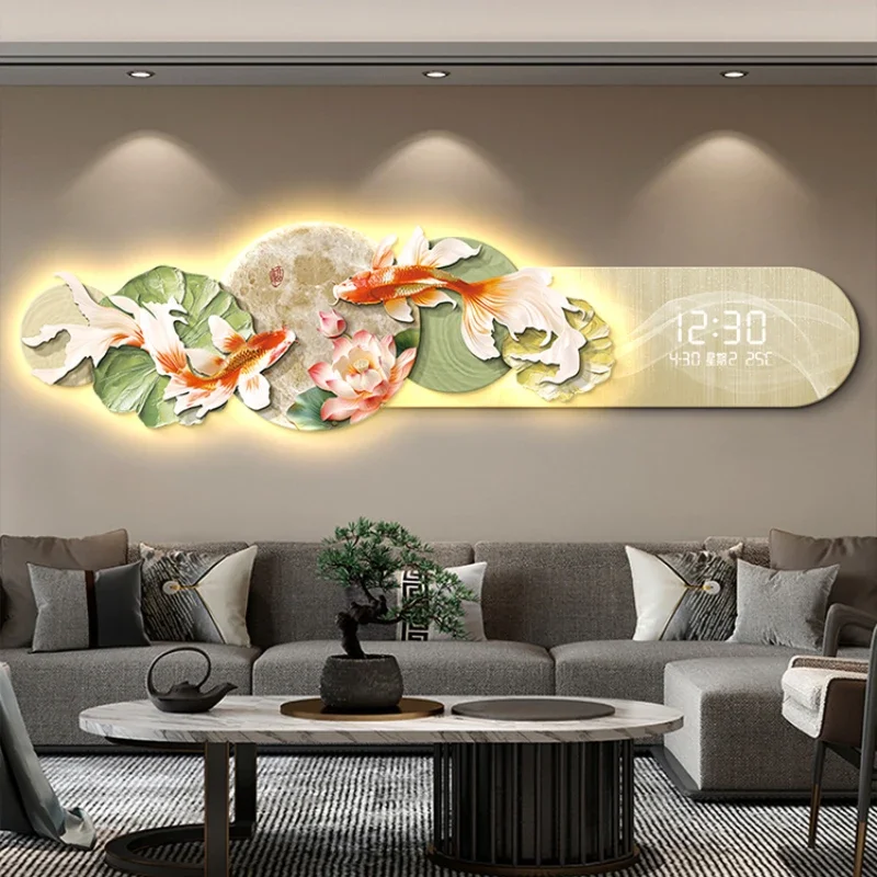 Luxusný veľký dizajn veľkých nástenných hodín Tiché severské obývacia izba Light digitálne hodiny luxusné moderné horórky Murale Home Dekoration