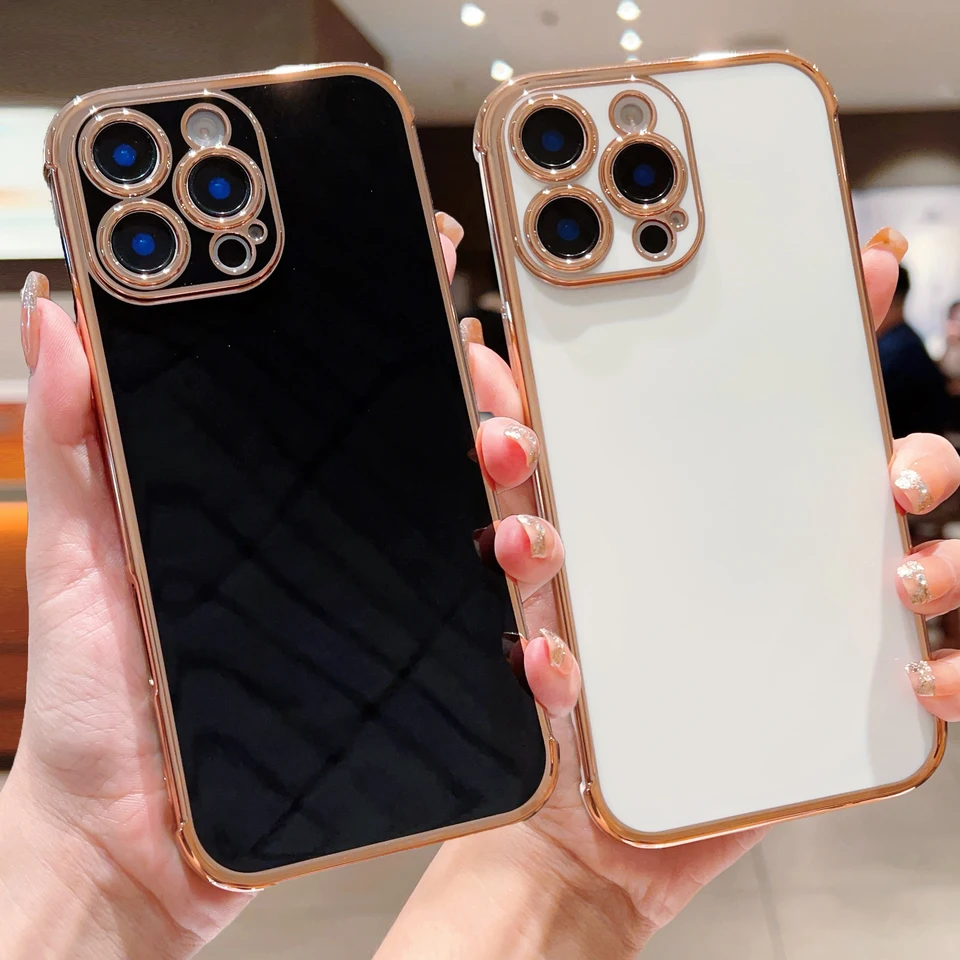 Luxusný zlatý obal na elektroplatovaný telefón pre iPhone 16 15 14 13 12 Mini 11 Pro Max x xr xs max 8 7 plus SE 3 SOCPORPOPT