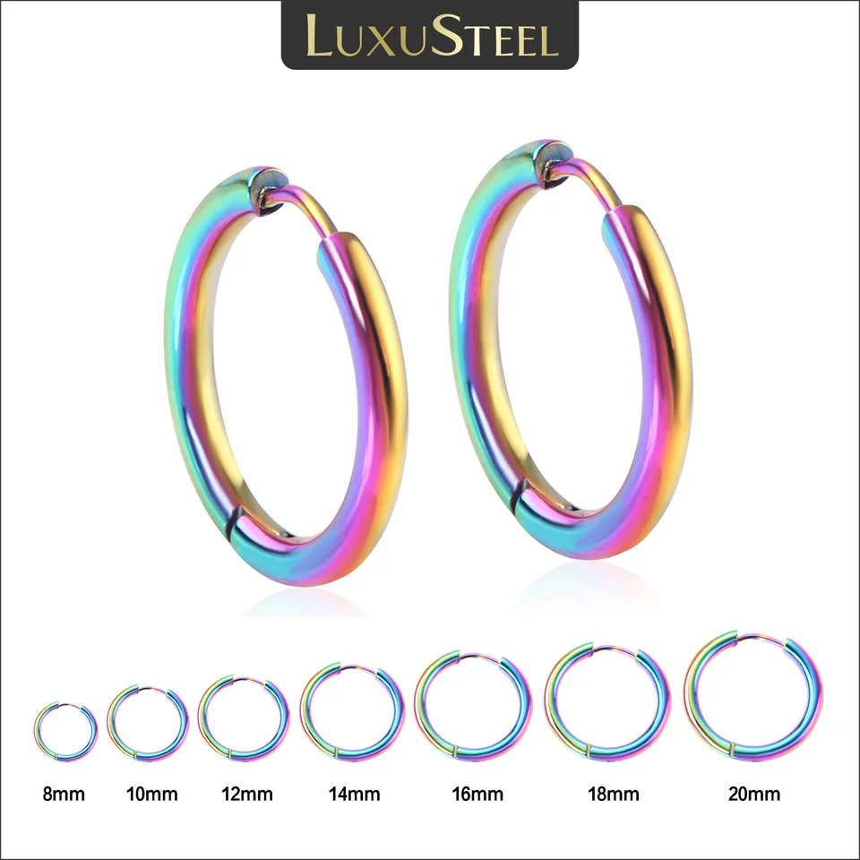 Luxusteel 8/10/11/11/112/11212111212121212121212121212121212121212121212122222222222222222222222222222222222vá a a a a farbami Huggie Hoops Clips pre ženy u mužov unisex chrupavka Piercing Veľkoobchod 2ks