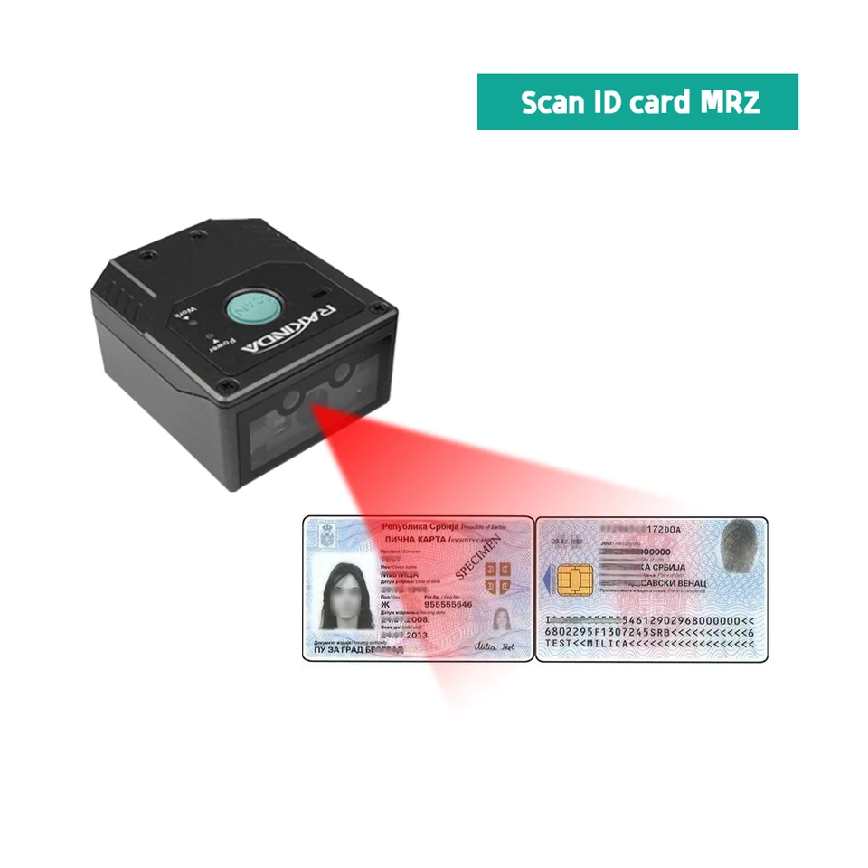 LV3000H Opravené pripojenie 1D/QR Datamatrix PDF417 Reader USB/RS232 Port Kiosk Passport MRZ Čarový skener skenovanie skenovania skriňu pre skrinku
