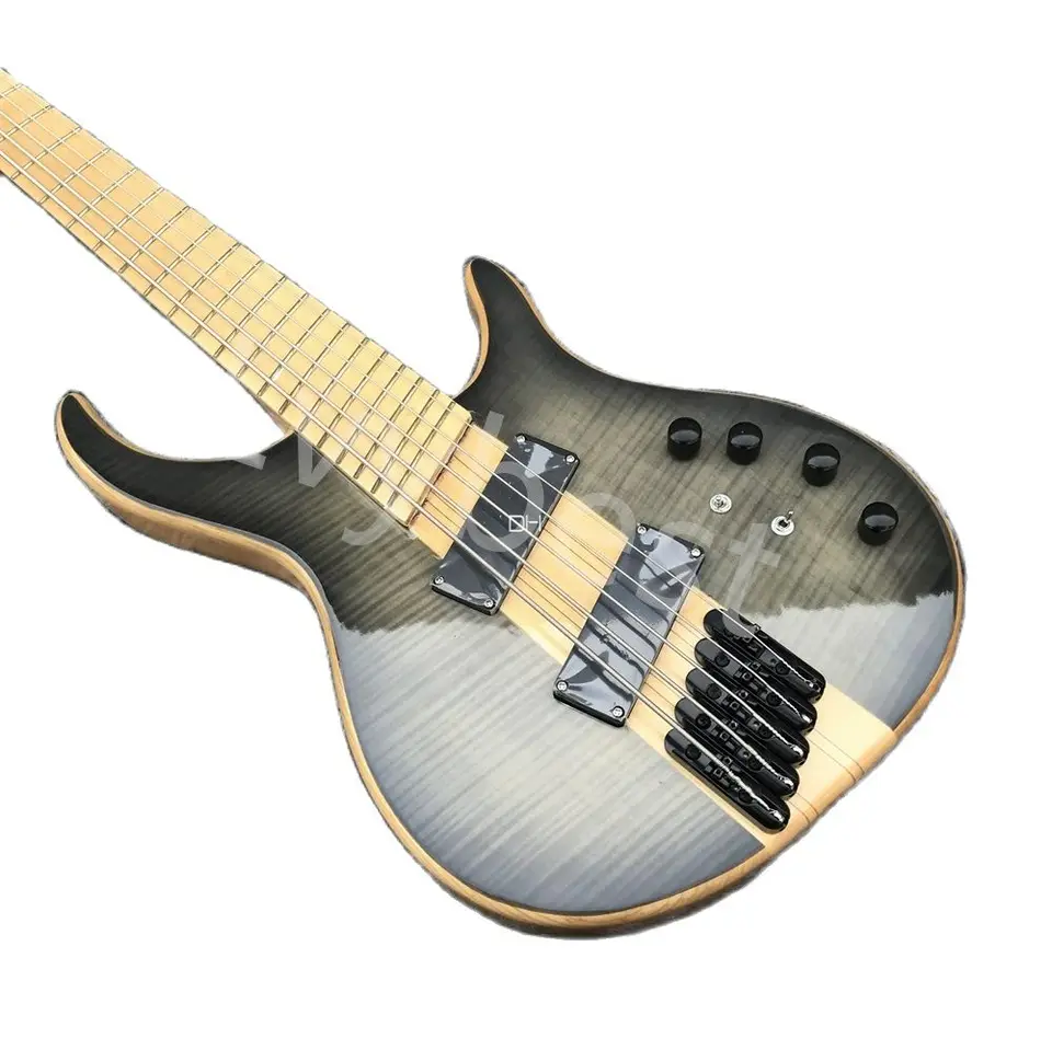 Lvybest elektrická gitarová basová integrovaná basová karoséria trojdielne šikmé pražcové javor