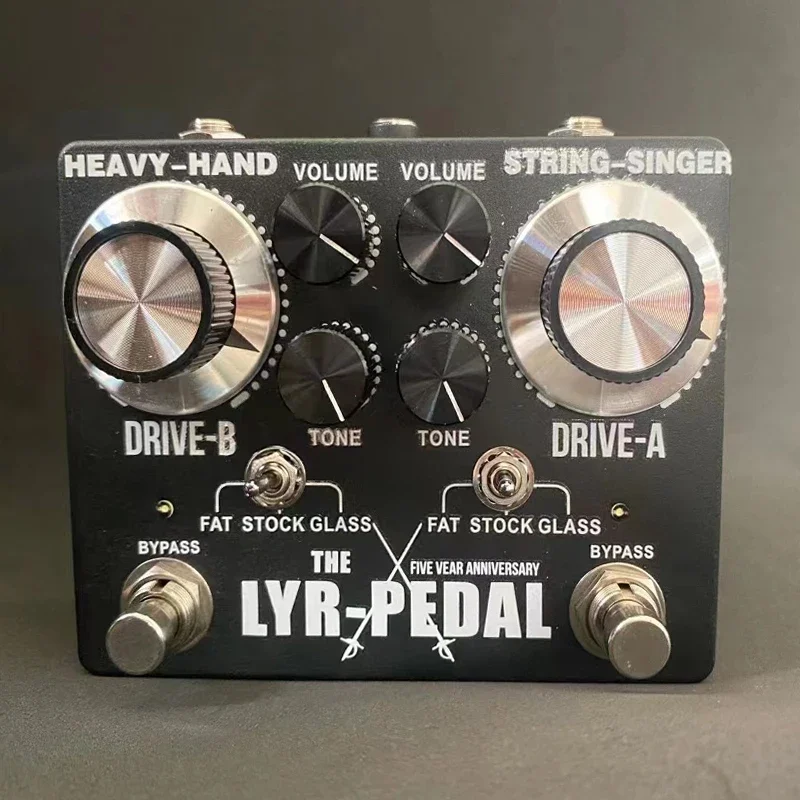 Ly-rock gitarový pedál, nová verzia King Tone Duellist Overdrive Distortion Effect Pedal, Pedál Classic Effect, čierny, pravý obtok