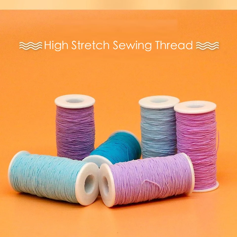 Lycra Stretch Think 0,3 mm 50 m/roll High Stretch Šijacie niť priadzu zo sveter oblečenia DIY Artwork 3ks/balenie