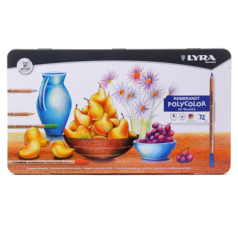 Lyra 72 Farby Rembrandt Polycolor Color Cenová sada olejových kresby ceruzky Crayons Lapces de Colors Farbené ceruzky Art Supplies