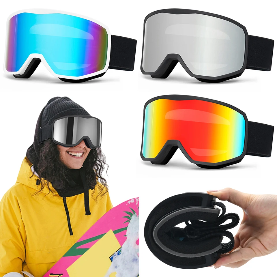 Lyžiarske okuliare lyžiarske okuliare UV ochrana Snehové slnečné okuliare Anti-Fog Snow Sports Goggles Dvojitá vrstva pre dospelých detí