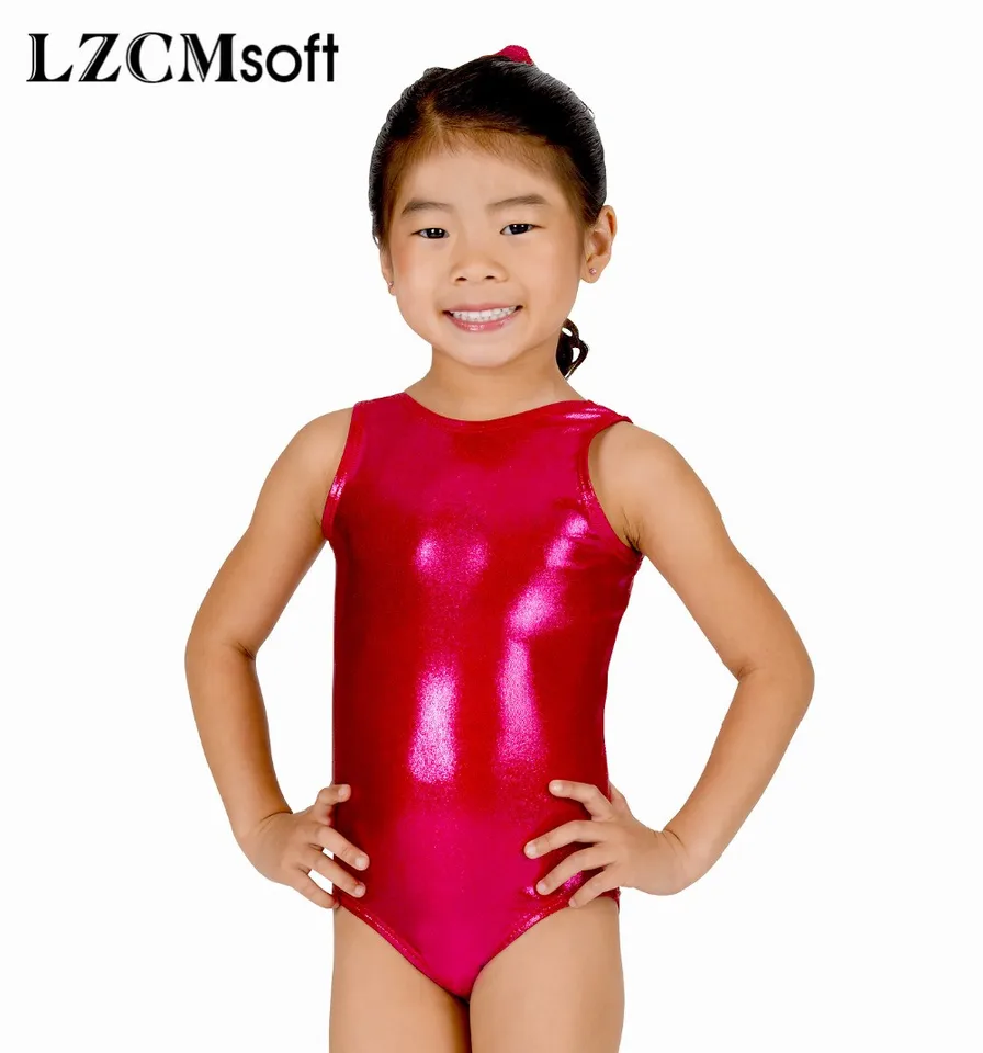 LZCMSOFT Child Tank Dance Dance Leotards Leskiny Metallic Gymnastics Balet Balet pre dievčatá pre dievčatá mokrý vzhľad javiskových kostýmov