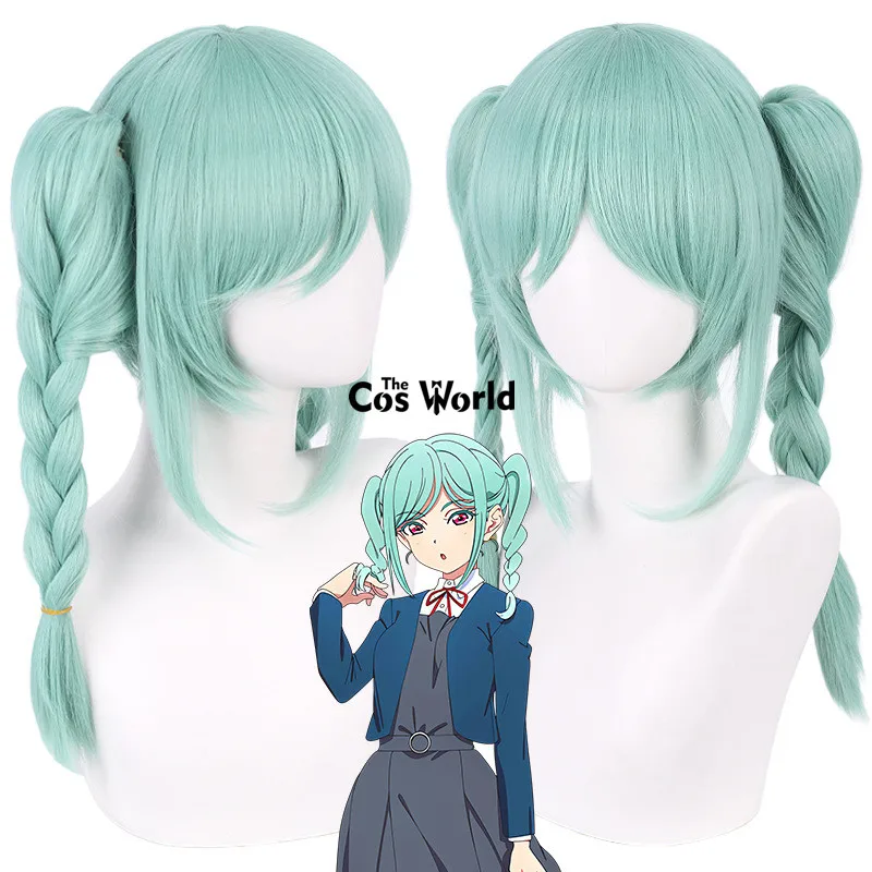 Láska Live Superstar Liella Onitsuka Tomari Mint 40 cm dlhá anime cosplay parochne Parochne Fiber Tepelne odolné syntetické vlasy + parochňa čiapka