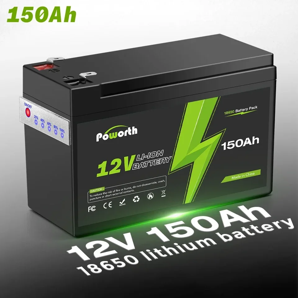 Lítiová batéria 12 V 150AH 4000+ Deep Cycle Littium Fosforečnan nabíjateľná s BMS pre malé UPS, Solárna energia, vyhľadávač rýb