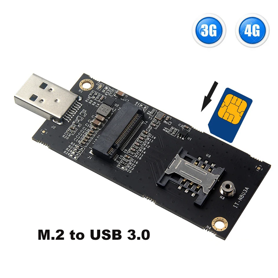 M.2 na USB 3.0 adaptér s prenosovou kartou SIM Card Slot Ber pre NGFF M.2 LTE 4G Modul EM7565 EM7430 EM7345 EM7355 EM7305