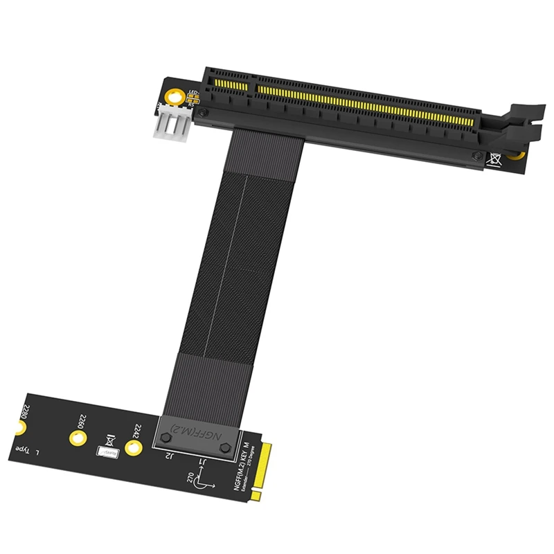 M.2 NGFF Key M až PCIe 16x Karta adaptéra grafickej karty, NVME na PCI-express 16x predlžovací kábel (ľavý smer)