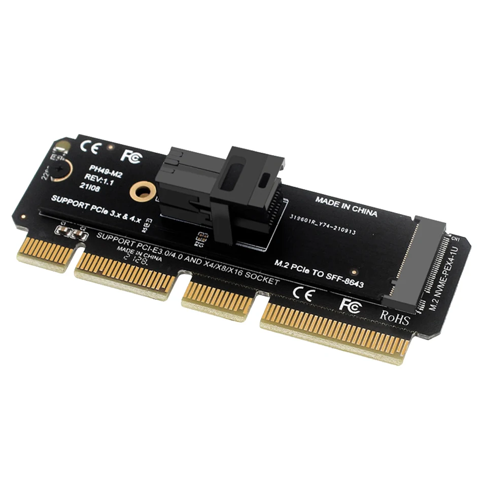 M.2 NVME až U.2 Expansion Card MKey PCIEX4 na SFF8643 Adaptér pevného disku vysokej rýchlosti Stabilný prenos pre stolný počítač