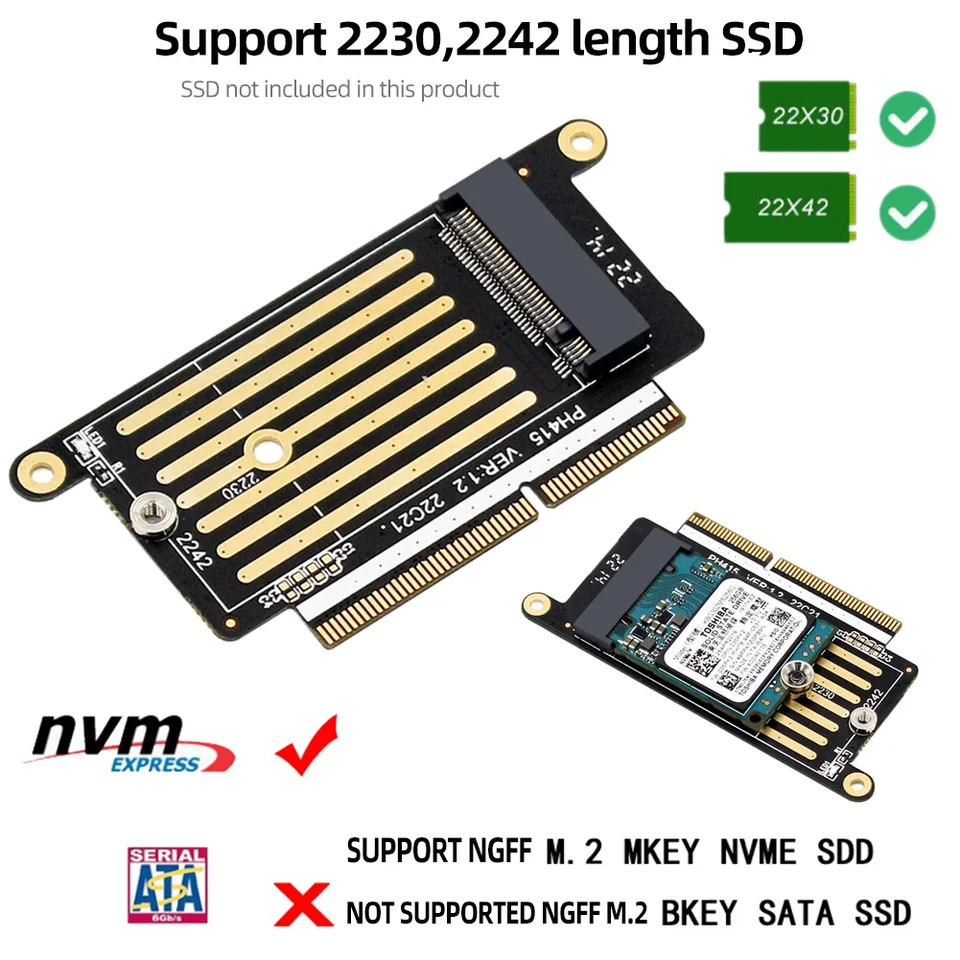 M.2 NVME M Kláves M Kľúč NVME M2 SSD Plug a prehrávanie karty SSD Convert Adapter Card Upgrade pre MacBook Pro 2016/2017 A1708