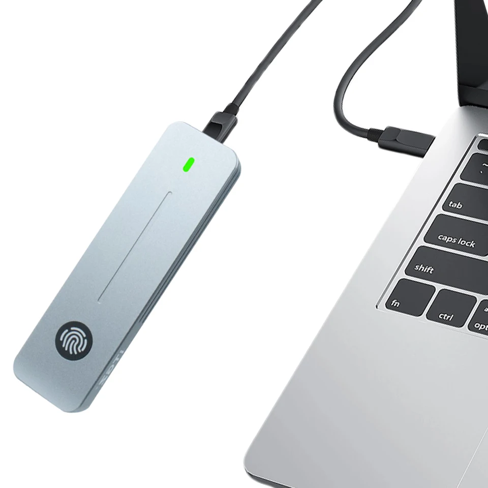 M.2 NVME SATA prenosný prípad SSD 10 GBPS odtlačok prstov šifrovaný externý krycí box SSD Petre Drive puzdro pre 2230 2242 2280 SSD