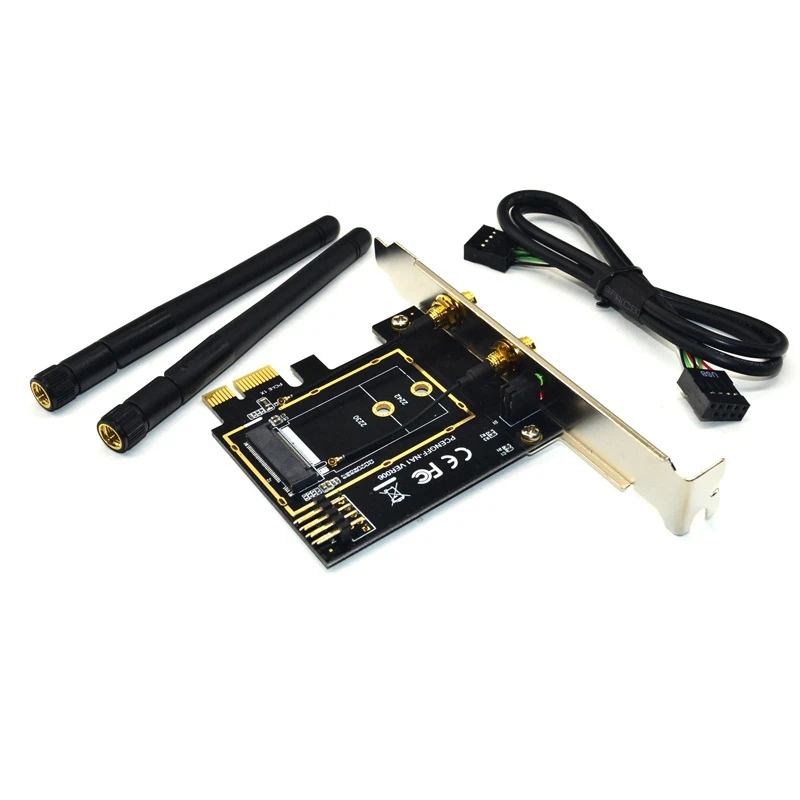 M.2 WiFi Adapter M2 NGFF Key Ae to Mini PCI Express WiFi Raiser PCI-E 1x NGFF Wireless Support Mini PCIe Sieťová karta a
