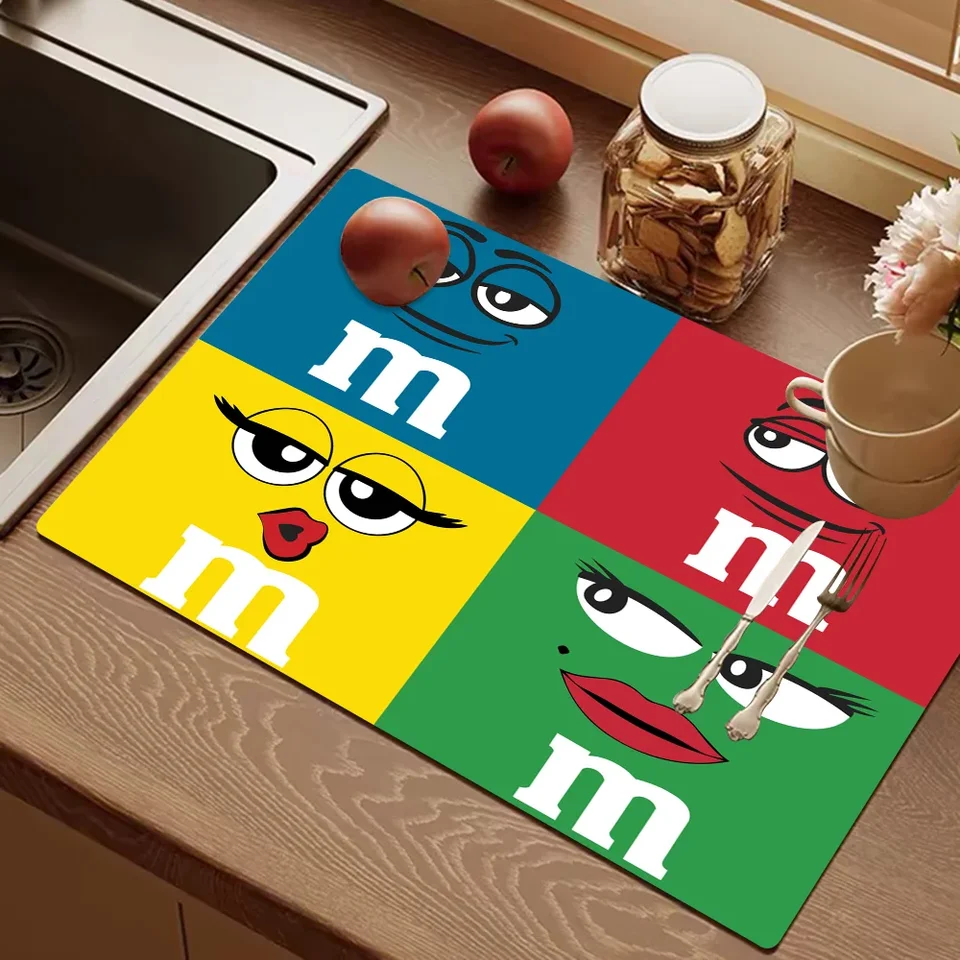 M & ms čokoláda s rýchlym sušením misky potlač zatlačok kuchynský riadový riadový podložku na večeru